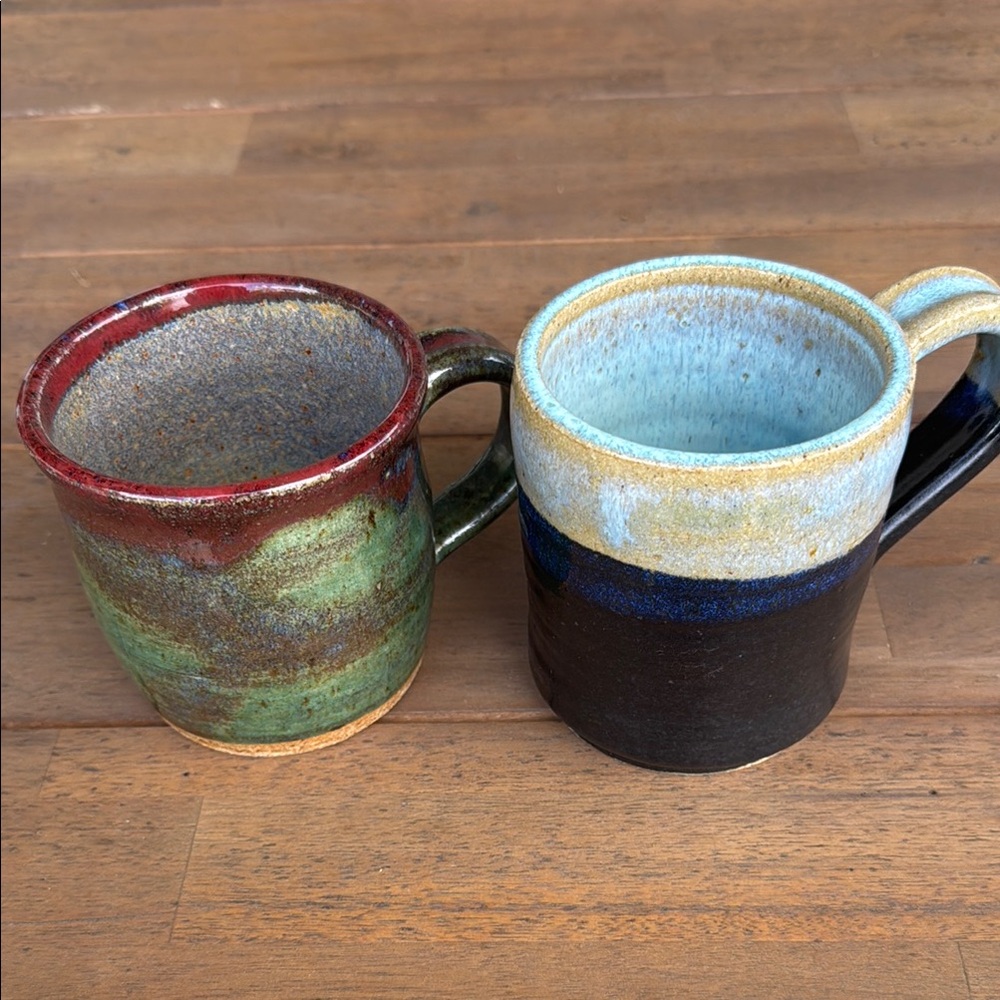 Art Studio Signed Handcrafted Ceramic Mug. Set of two